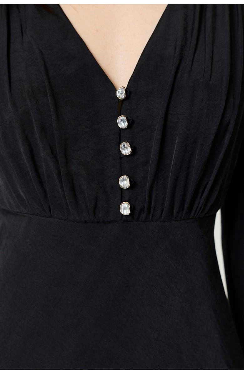 Nocturne Crystal Button Detailed Maxi Dress, Alternate, color, 