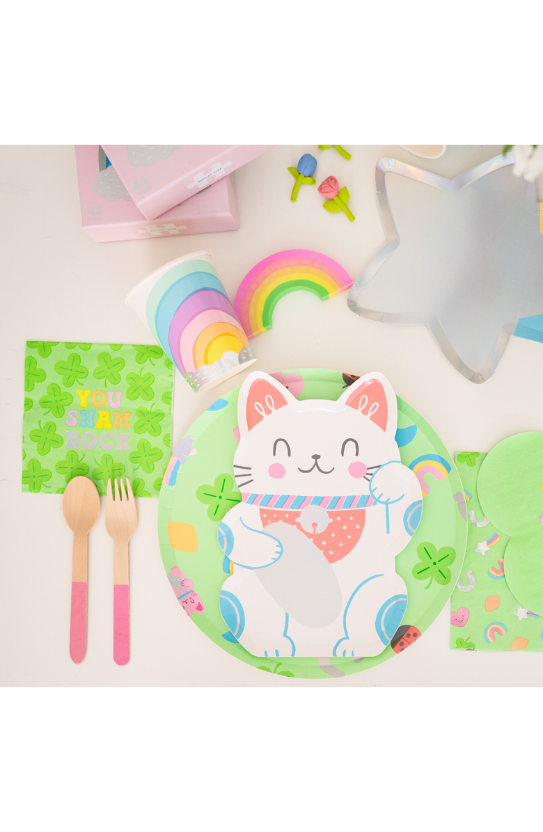 Daydream Society Lucky Me Waving Cat Large Plates, Alternate, color, Assorted Pre-Pack