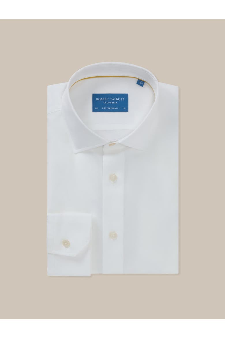 Reynolds Twill Contemporary Fit Shirt, Main, color, White