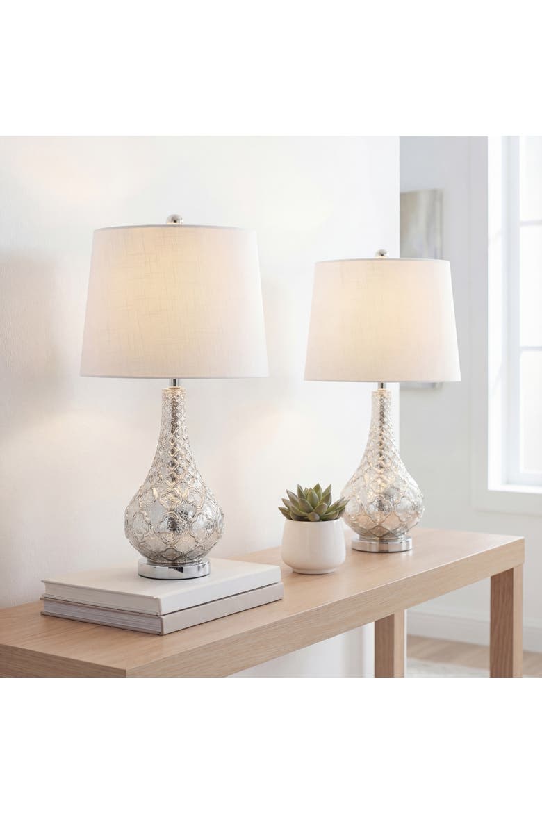 Darren 25.5" Glass LED Table Lamp, Mercury Silver, Main, color, Mercury Silver