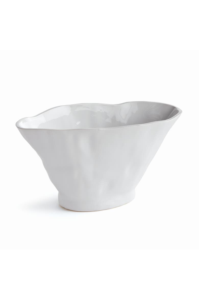 Madara White Gloss Oval Large Ceramic Sculptural Vase 18.75", Main, color, White