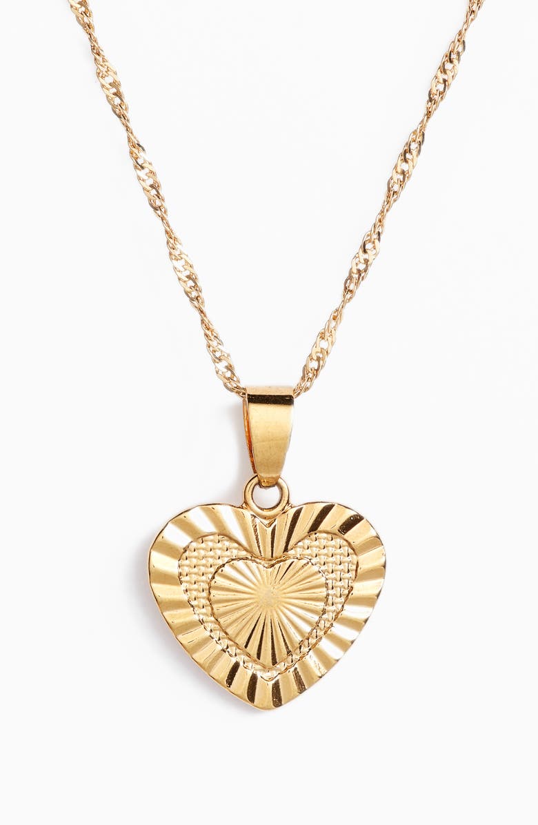 Bracha Sacred Heart Pendant Necklace, Main, color, 