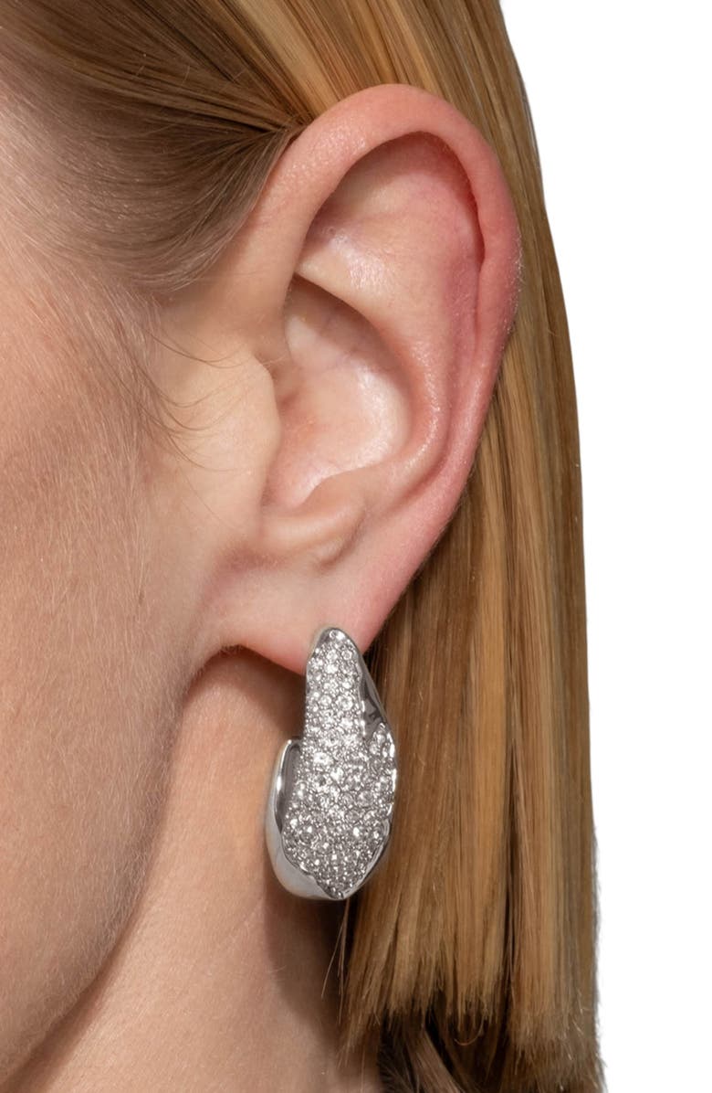 Alexis Bittar Solanales Crystal Pavé Hoop Earrings, Alternate, color,