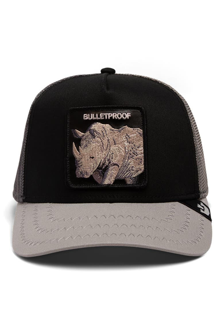 Bulletproof Rhono Patch Snapback Trucker Hat, Alternate, color, ONYX