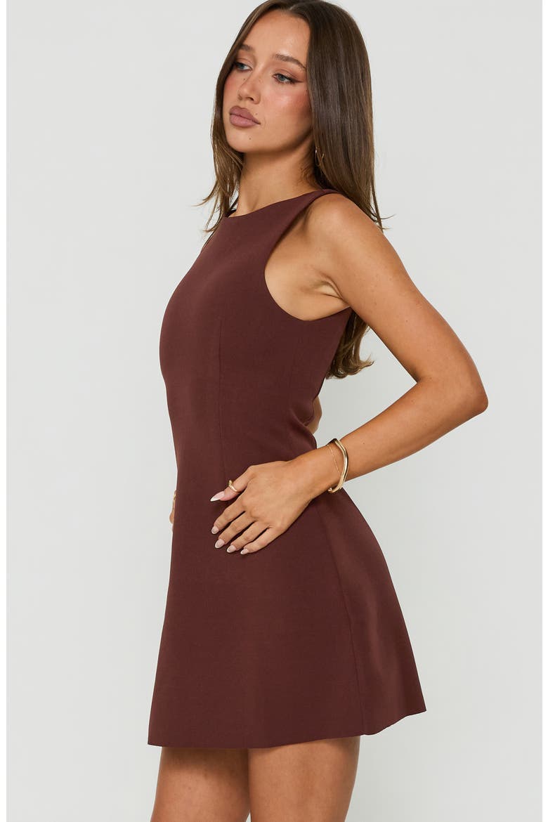 Anse Crewneck Minidress, Alternate, color, CHOCOLATE