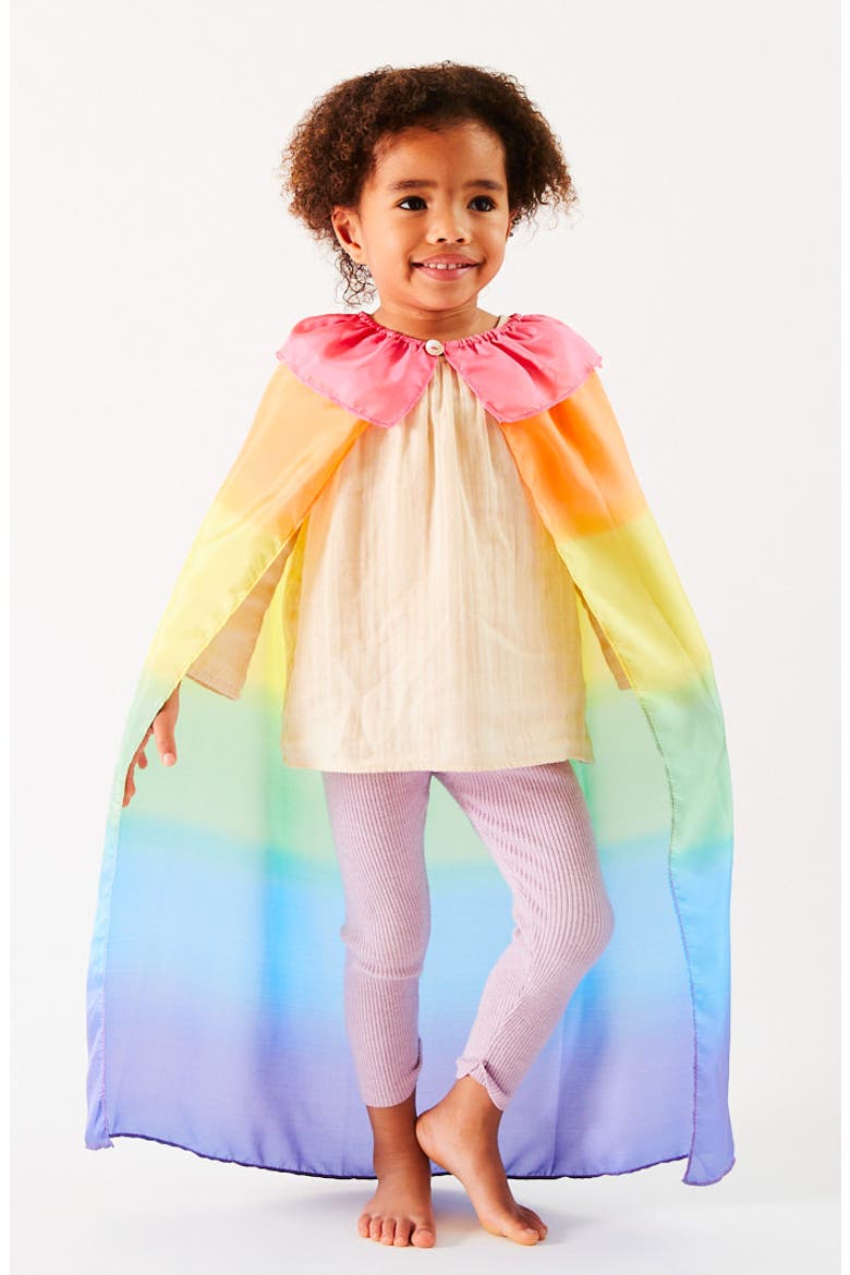 Kids' Rainbow Silk Cape, Alternate, color, RAINBOW