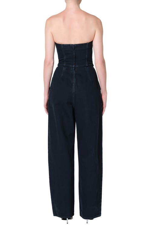 Agolde Agyness Strapless Wide Leg Denim Jumpsuit