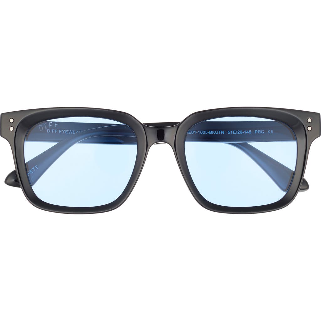 Diff Rhett 51mm Square Sunglasses In Black/ Blue