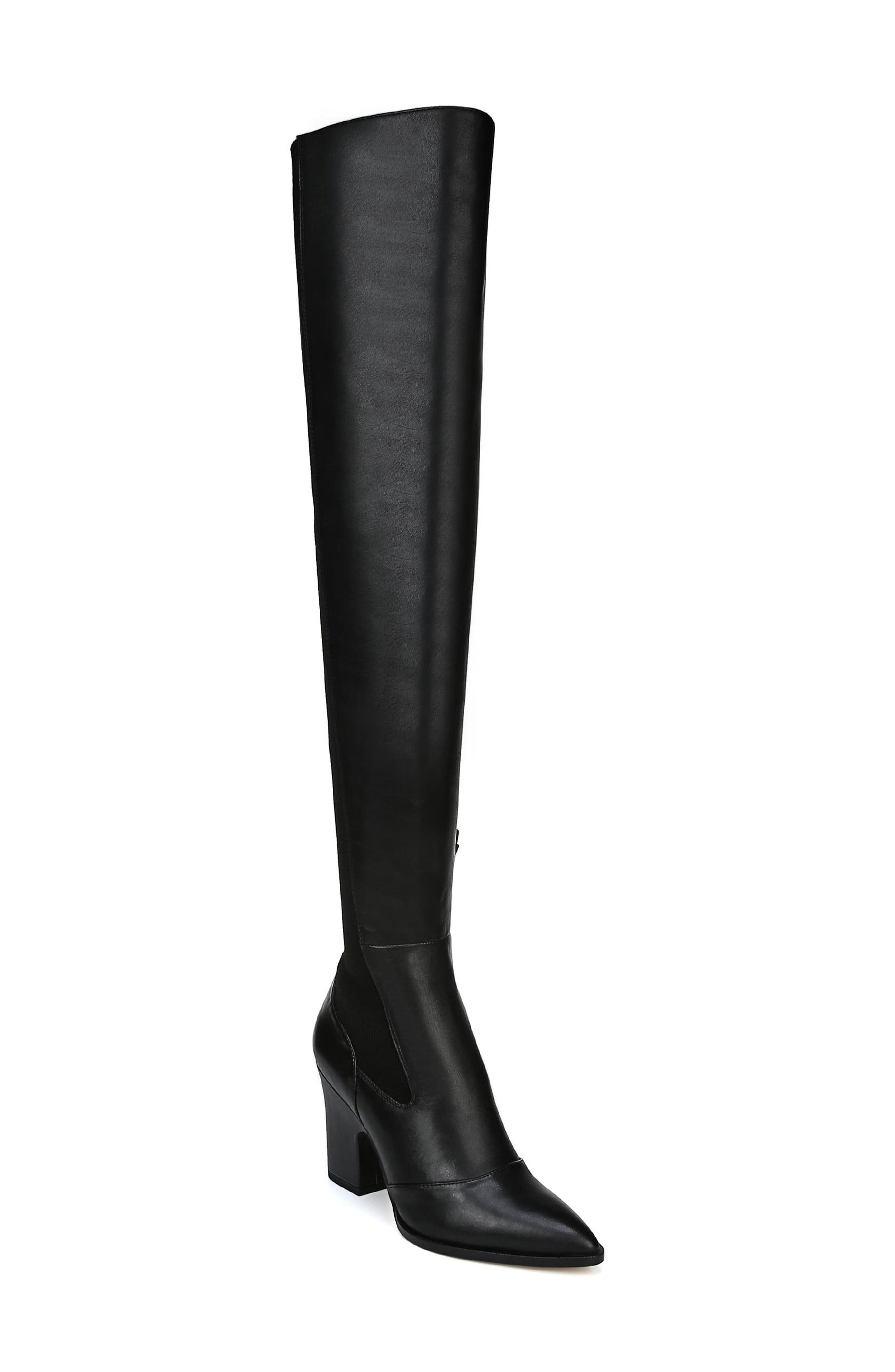 Natasha Over the Knee Boot, Main, color, BLACK LEATHER