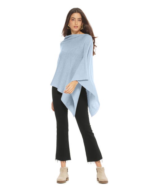 Monticelli Cashmere Essential Pure Cashmere Poncho In Blue