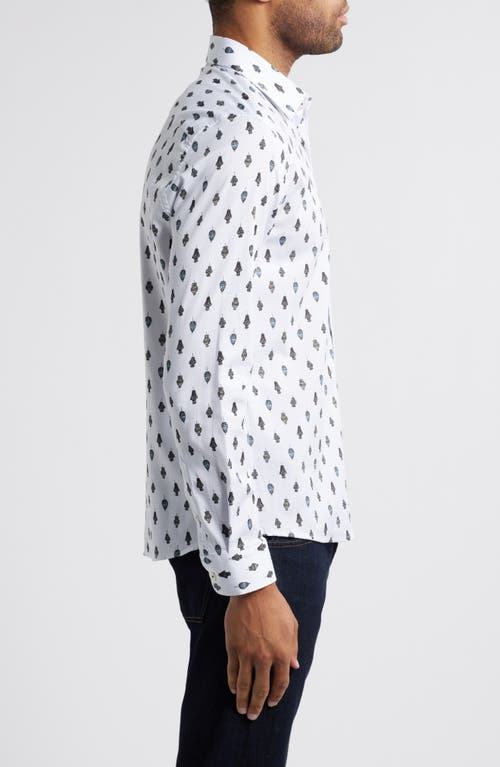 Stone Rose Chandelier Print Shirt In White In White