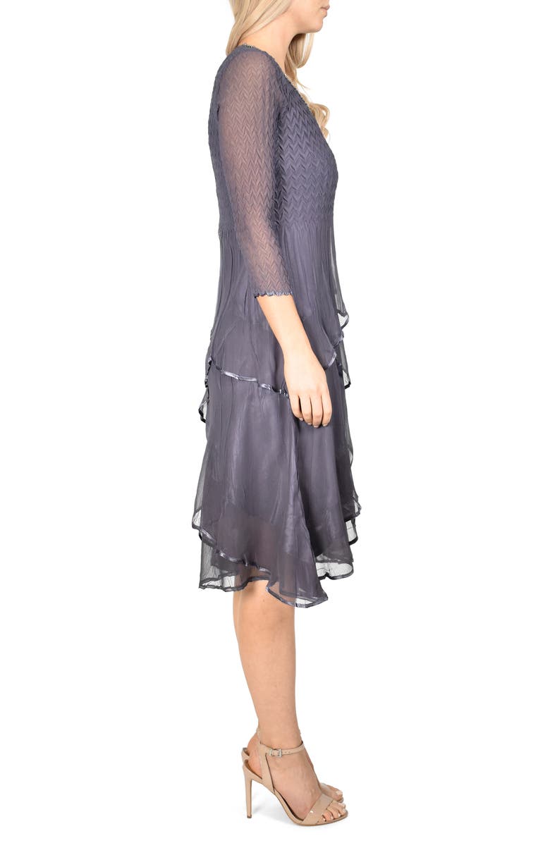 Komarov Tiered Hem Dress, Alternate, color,