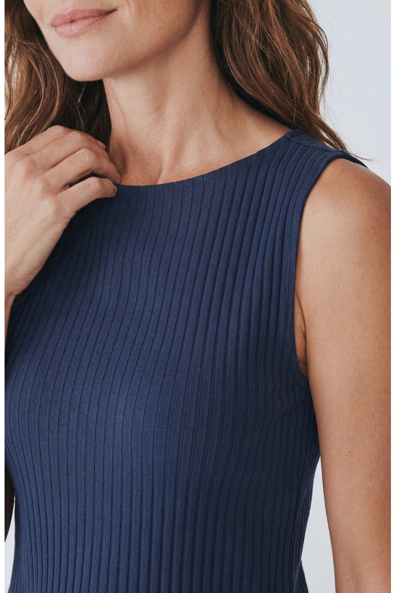 Boat Neck Sleeveless Rib Top, Alternate, color, CLUB NAVY