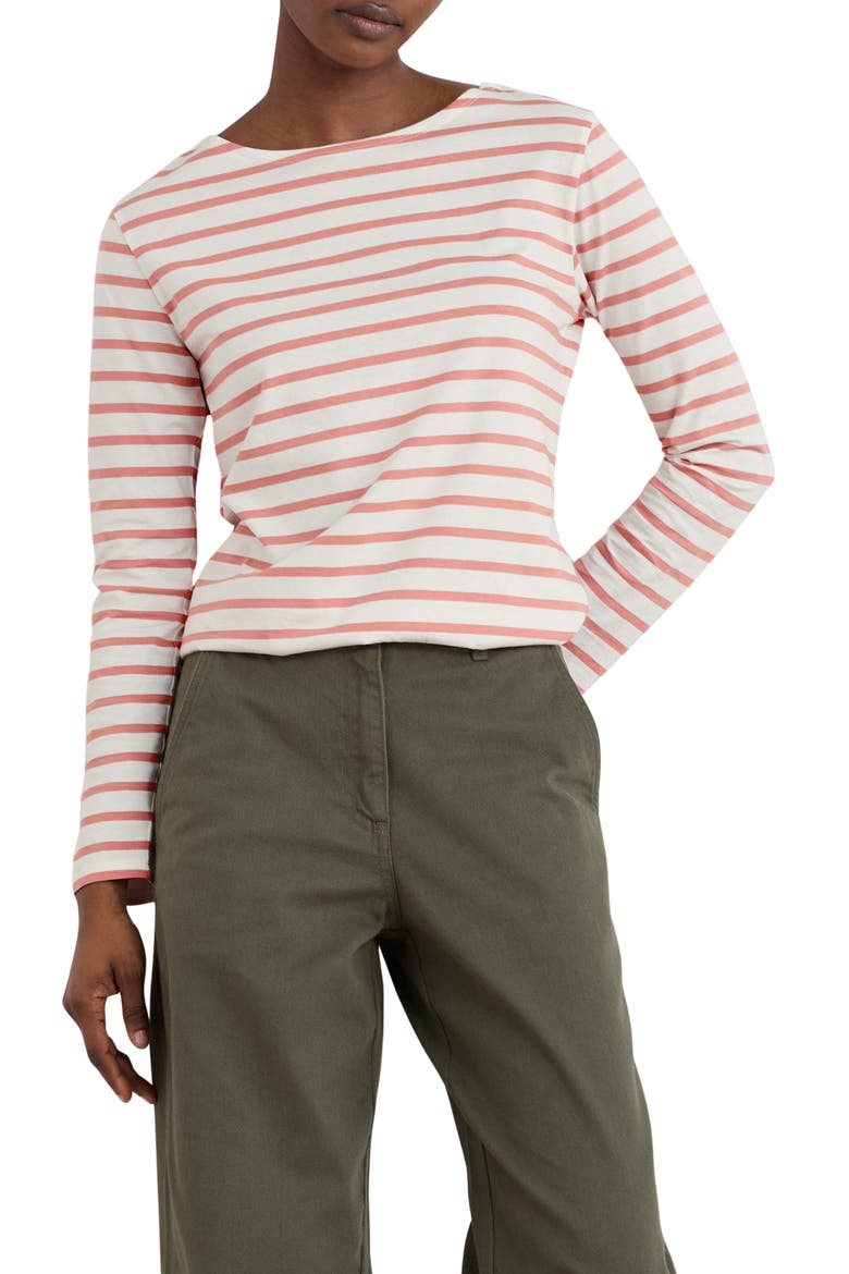 Sailor Stripe Organic Cotton Top, Main, color, BRETON DUSTY ROSE