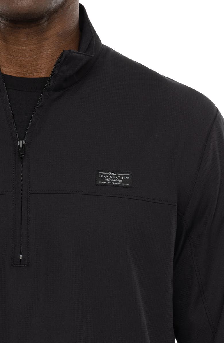 TravisMathew Wanderlust Quarter Zip Pullover, Alternate, color, Black