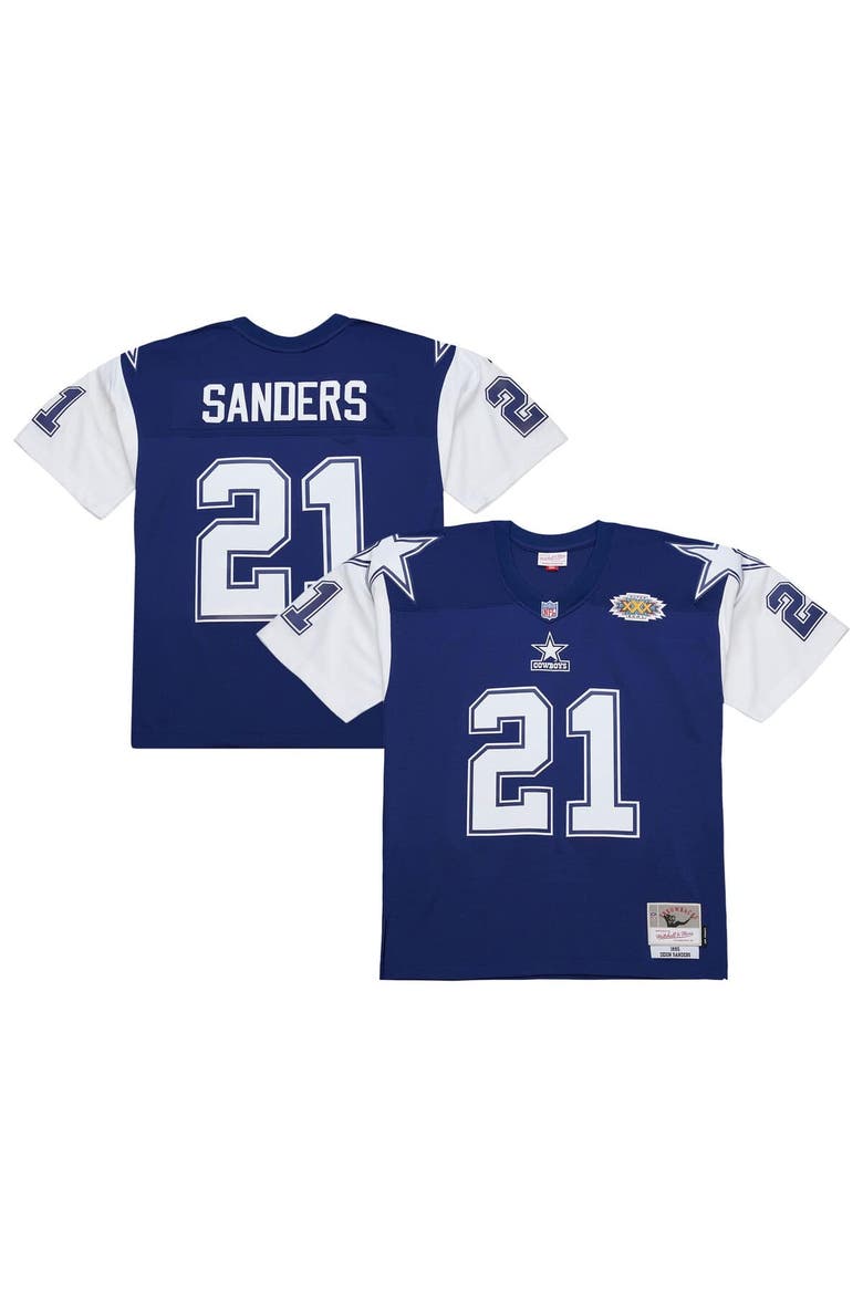 Men's Mitchell & Ness Deion Sanders Navy Dallas Cowboys 1995 Legacy Replica Jersey, Main, color, Navy