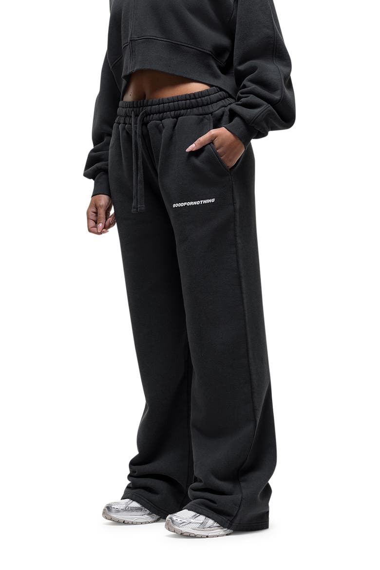 Vintage Black Relaxed Joggers, Alternate, color, Black