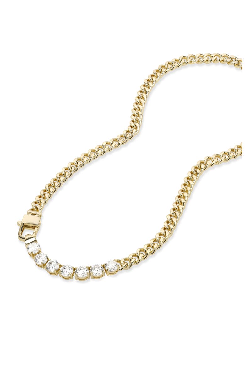 Julian Loves Cubic Zirconia Frontal Necklace, Alternate, color, GOLD-WHITE
