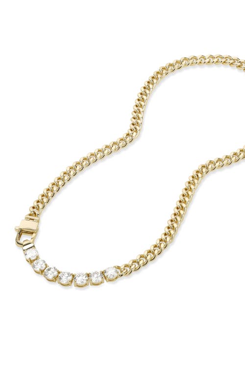 Melinda Maria Julian Loves Cubic Zirconia Frontal Necklace In Goldhite