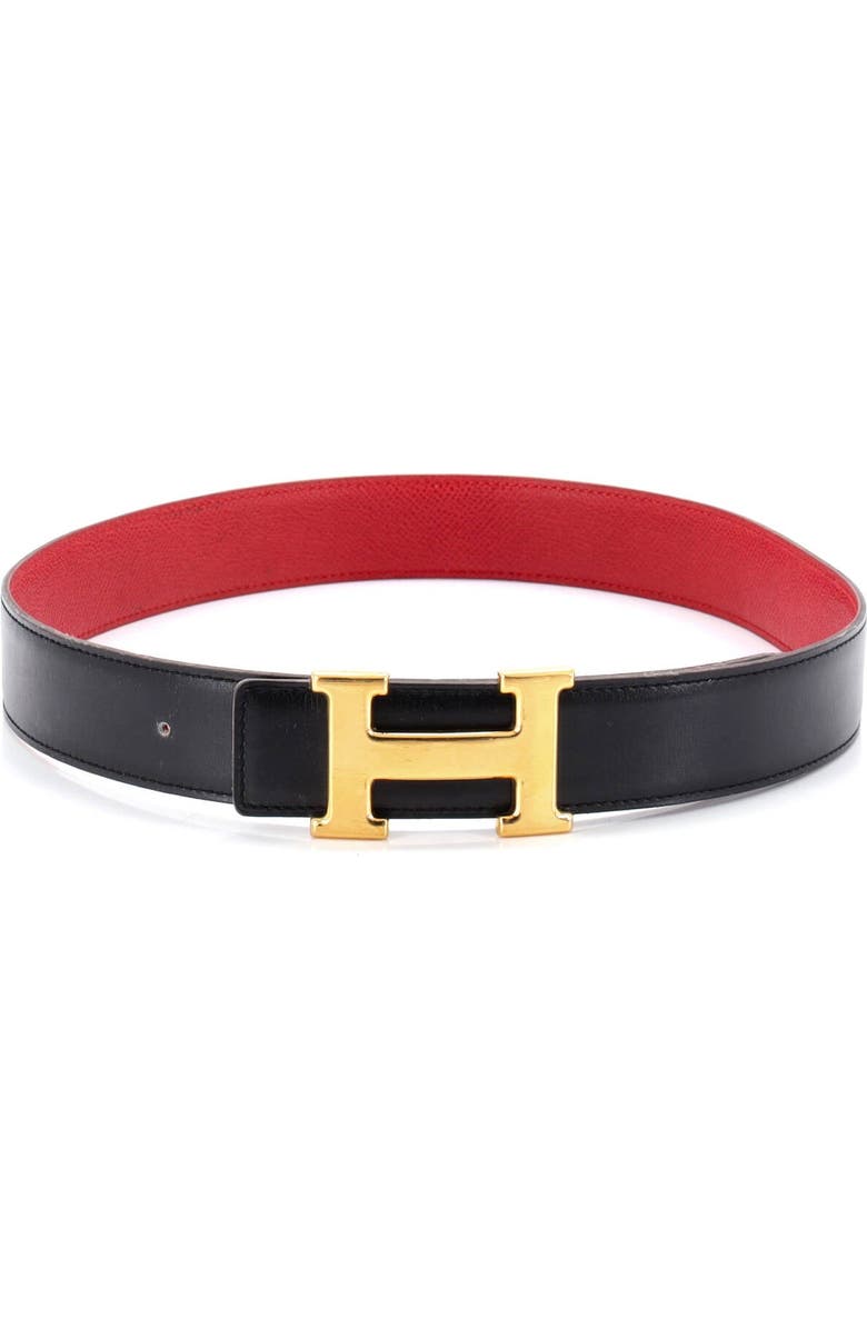 Pre-Owned Hermes Constance Reversible Belt Leather Medium, Alternate, color, Black