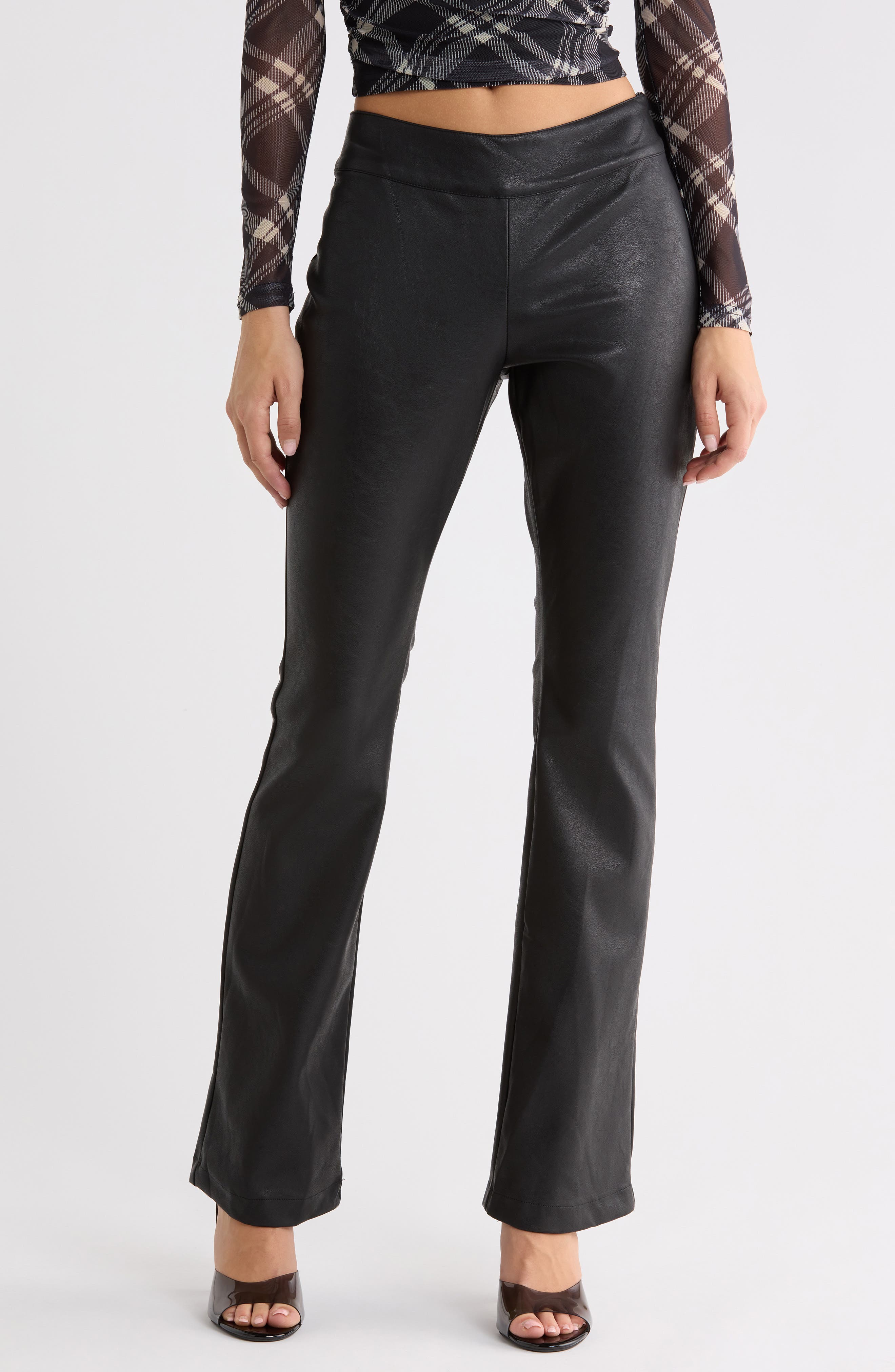 Cologne Faux Leather Bootleg Pants