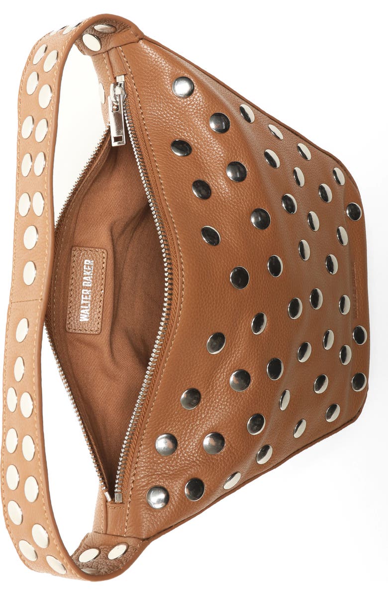 Walter Baker Hendrix Stud Leather Shoulder Bag, Alternate, color, Camel