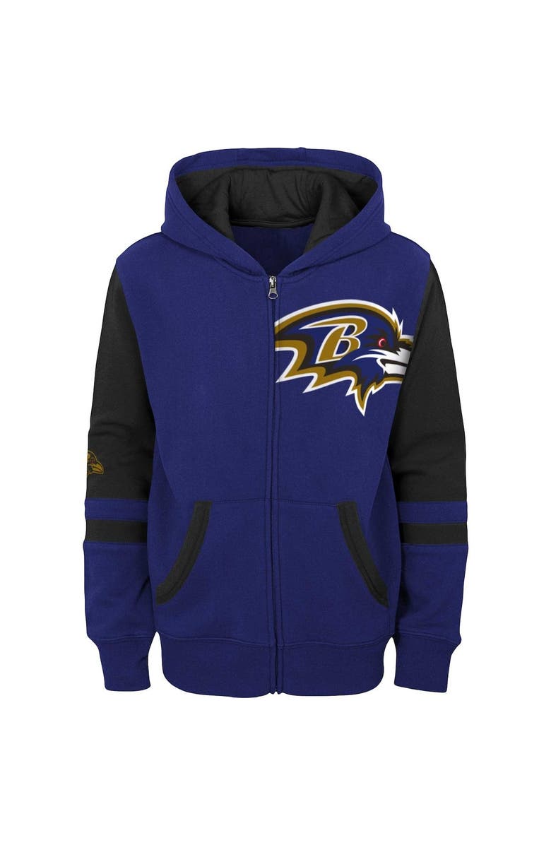 Outerstuff Youth Purple Baltimore Ravens Colorblock Full-Zip Hoodie, Alternate, color, Purple