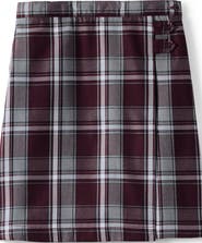 Lands' End School Uniform Girls Slim Plaid A-line Skirt Below the Knee