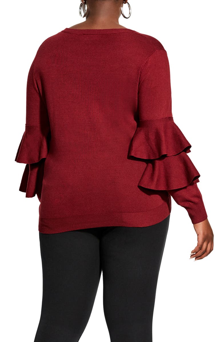 City Chic Flaunt Sleeve Sweater, Alternate, color,