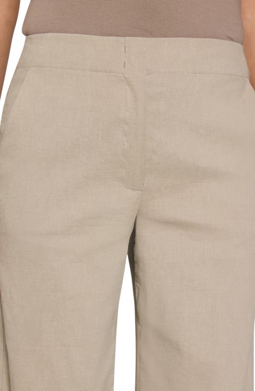Theory Clean Terena Crop Wide Leg Linen Blend Pants In Neutral