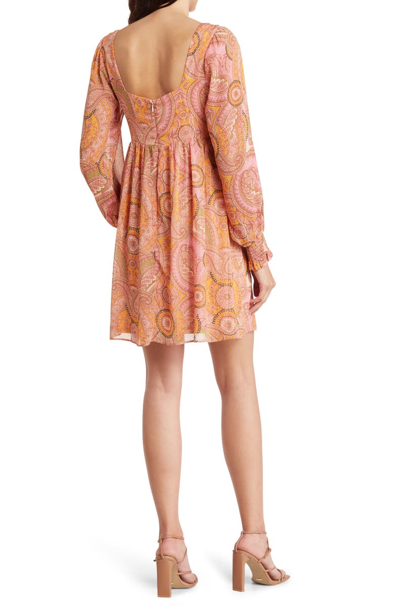 BCBGeneration Lurex Chiffon Babydoll Dress, Alternate, color,