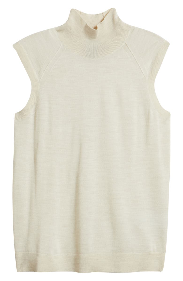 BOSS Fipini Virgin Wool Turtleneck Tank, Alternate, color, Light Pumice