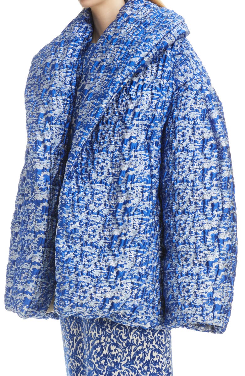 Dries Van Noten Voltaire Oversize Quilted Satin Jacquard Jacket, Alternate, color, 