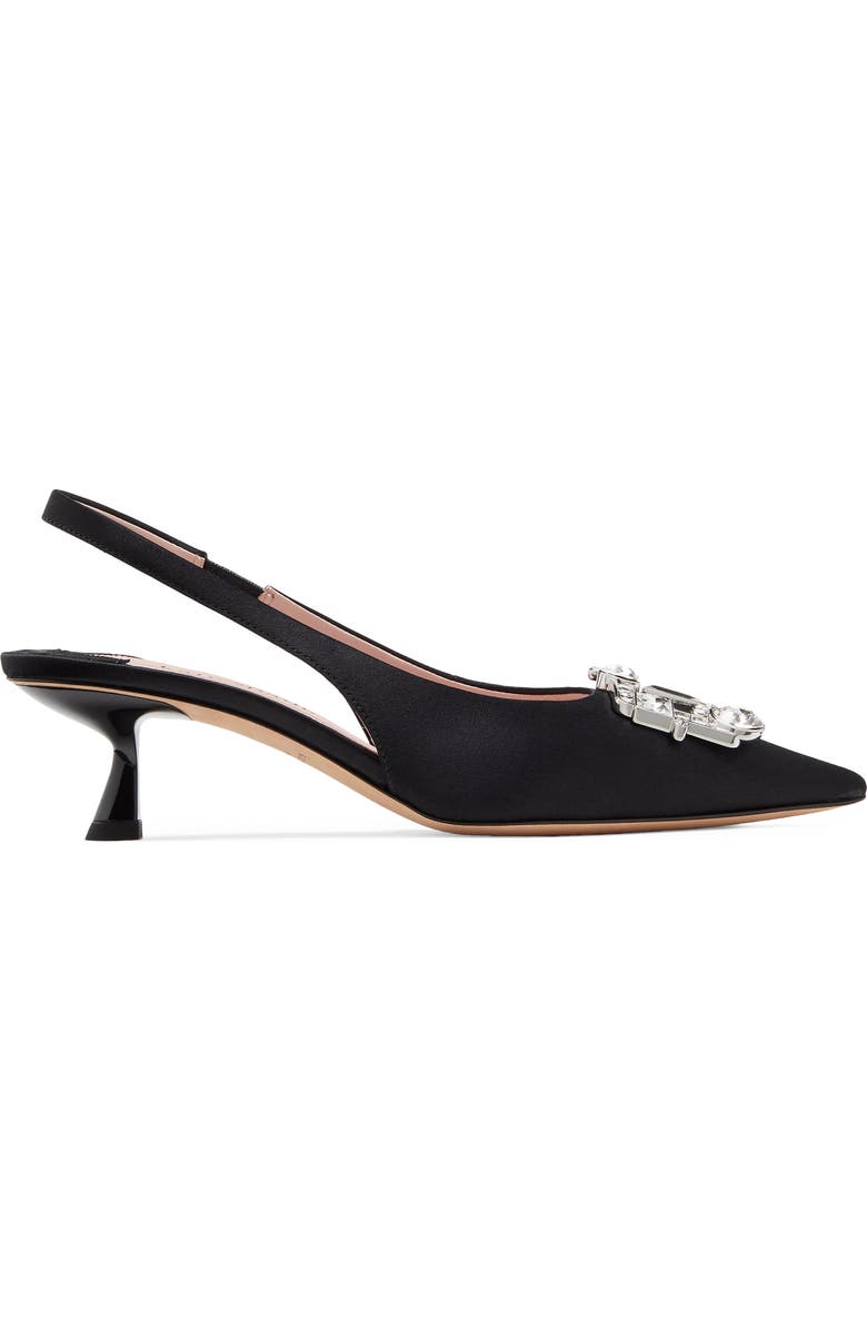 Kate Spade New York renata slingback pointed toe kitten heel pump, Alternate, color, Black