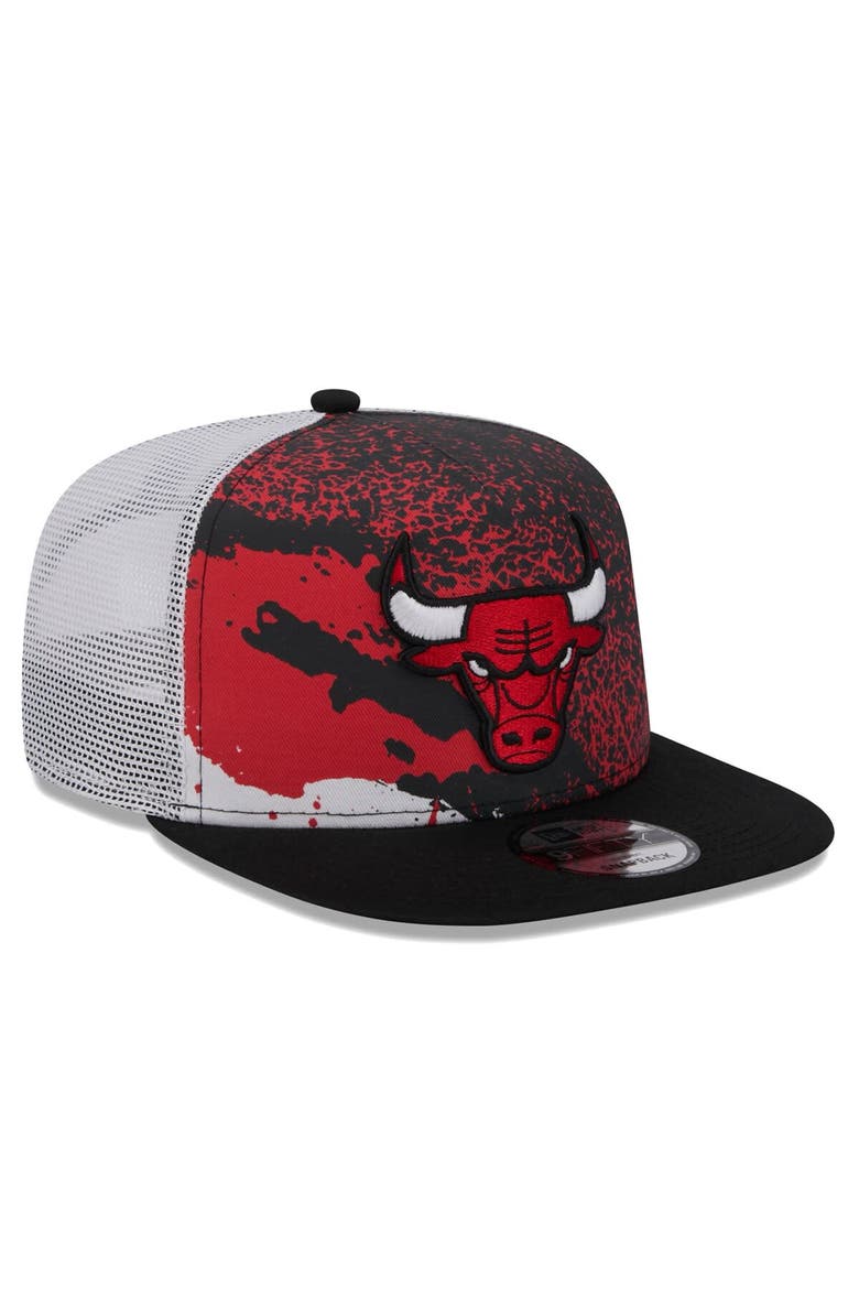 Men's New Era Black Chicago Bulls Court Sport Speckle 9FIFTY Snapback Hat, Alternate, color, Black