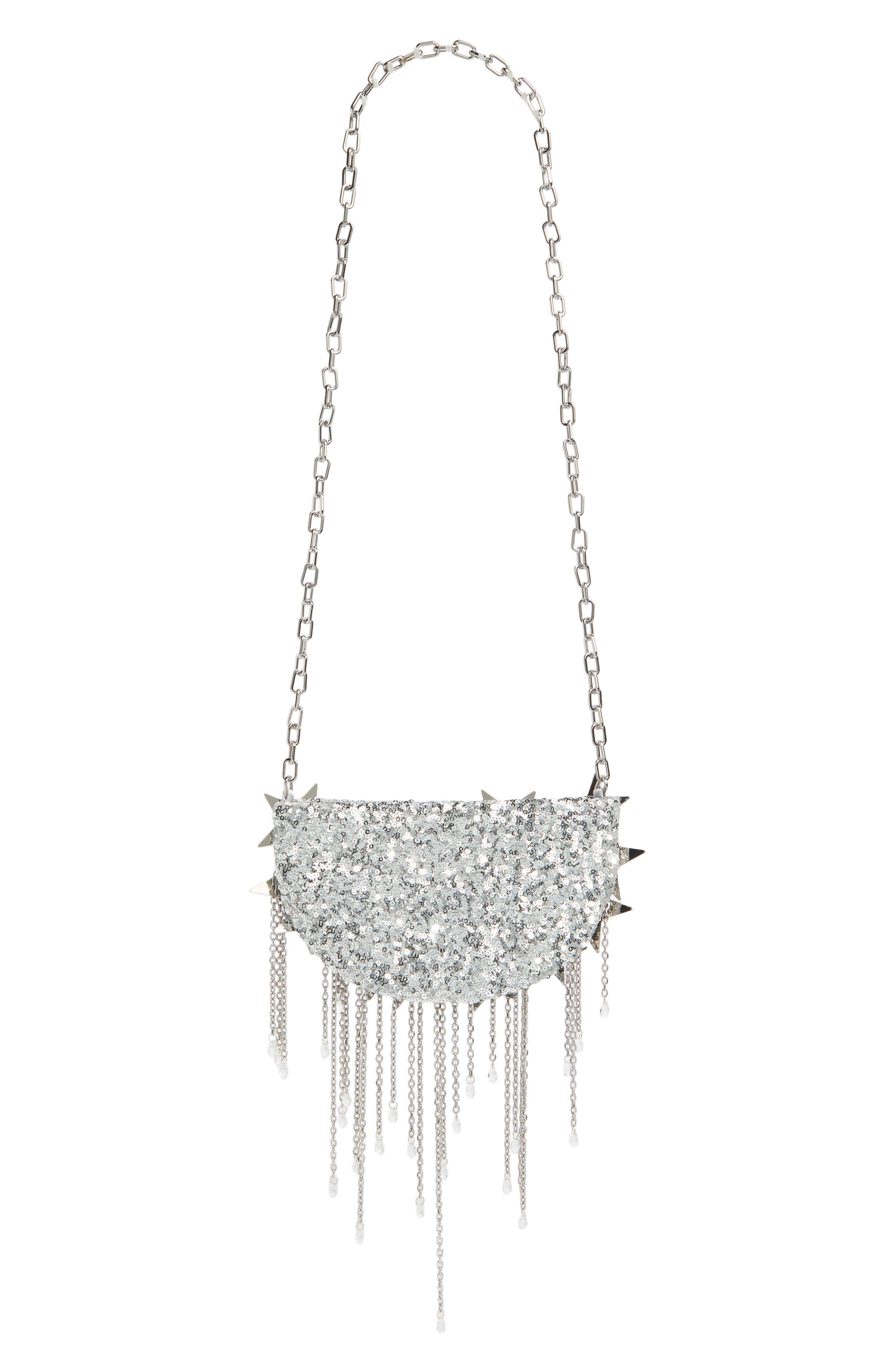 Anika Star Chain Crossbody Bag, Alternate, color, SILVER