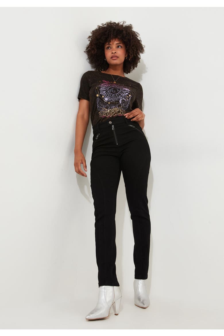 Stretch Denim Rocker Skinny Jean, Main, color, BLACK