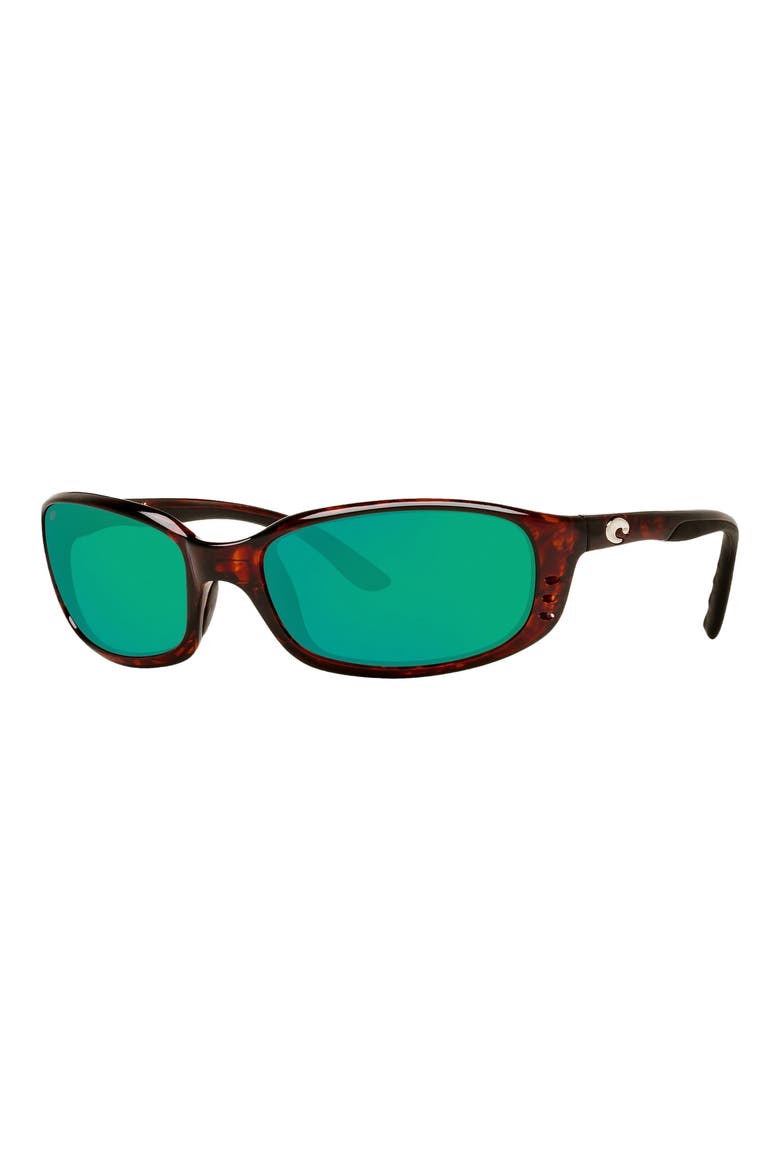 Brine 59mm Mirrored Polarized Oval Sunglasses, Alternate, color, TORTOISE/ GREEN MIRROR