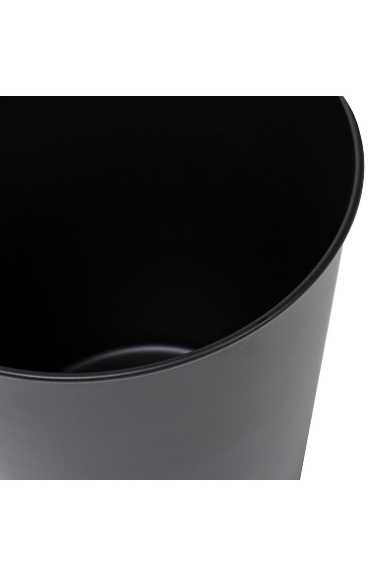 Nolan Modern Classic Smooth Steel 2-Gallon Wastebasket, Alternate, color, Matte Black