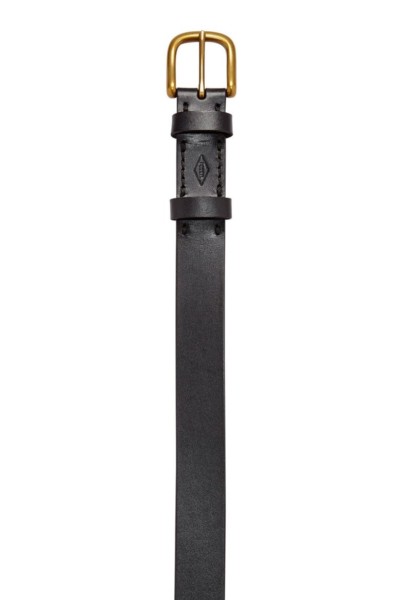 Double Keeper Leather Belt, Alternate, color, BLACK