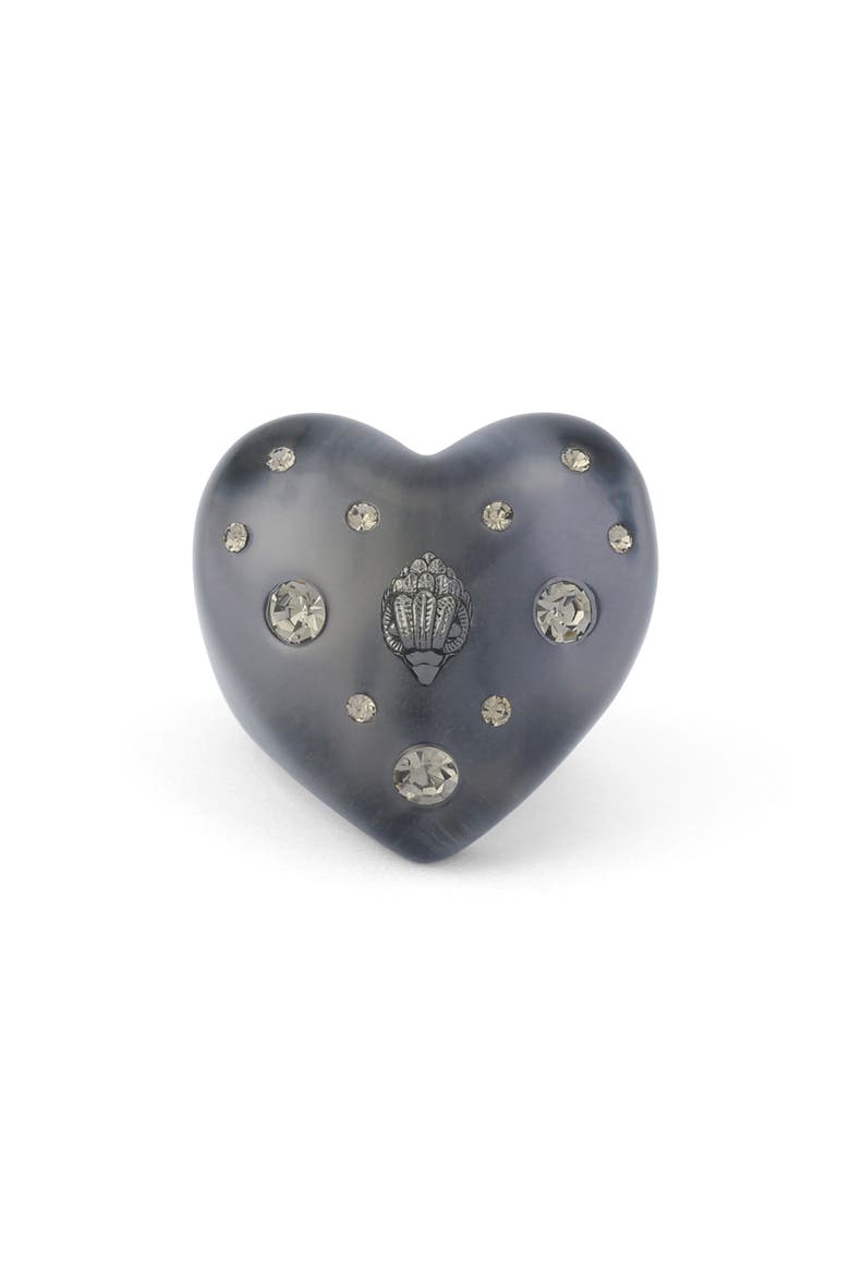 Resin Heart Cocktail Ring, Alternate, color, BLACK SMOKE
