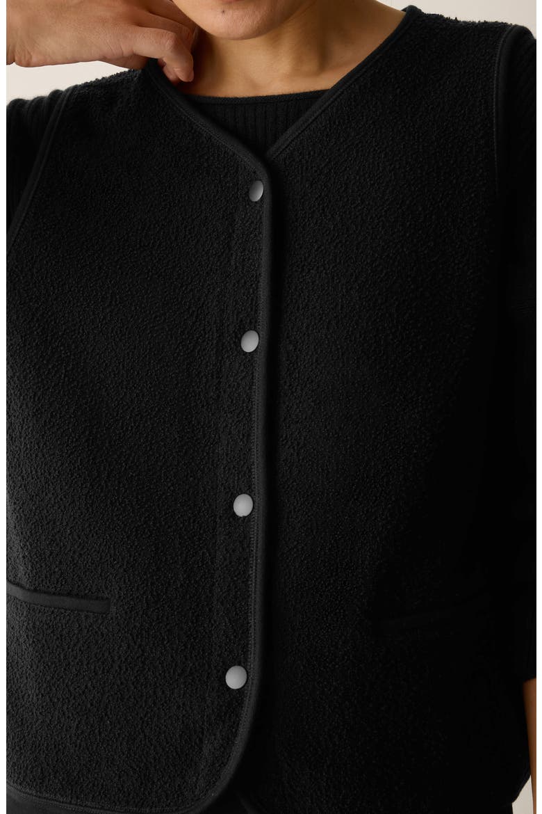 Stretch Organic Cotton V-Neck Vest, Alternate, color, BLACK