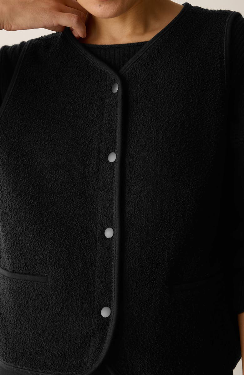 Eileen Fisher Stretch Organic Cotton V-Neck Vest, Alternate, color, Black