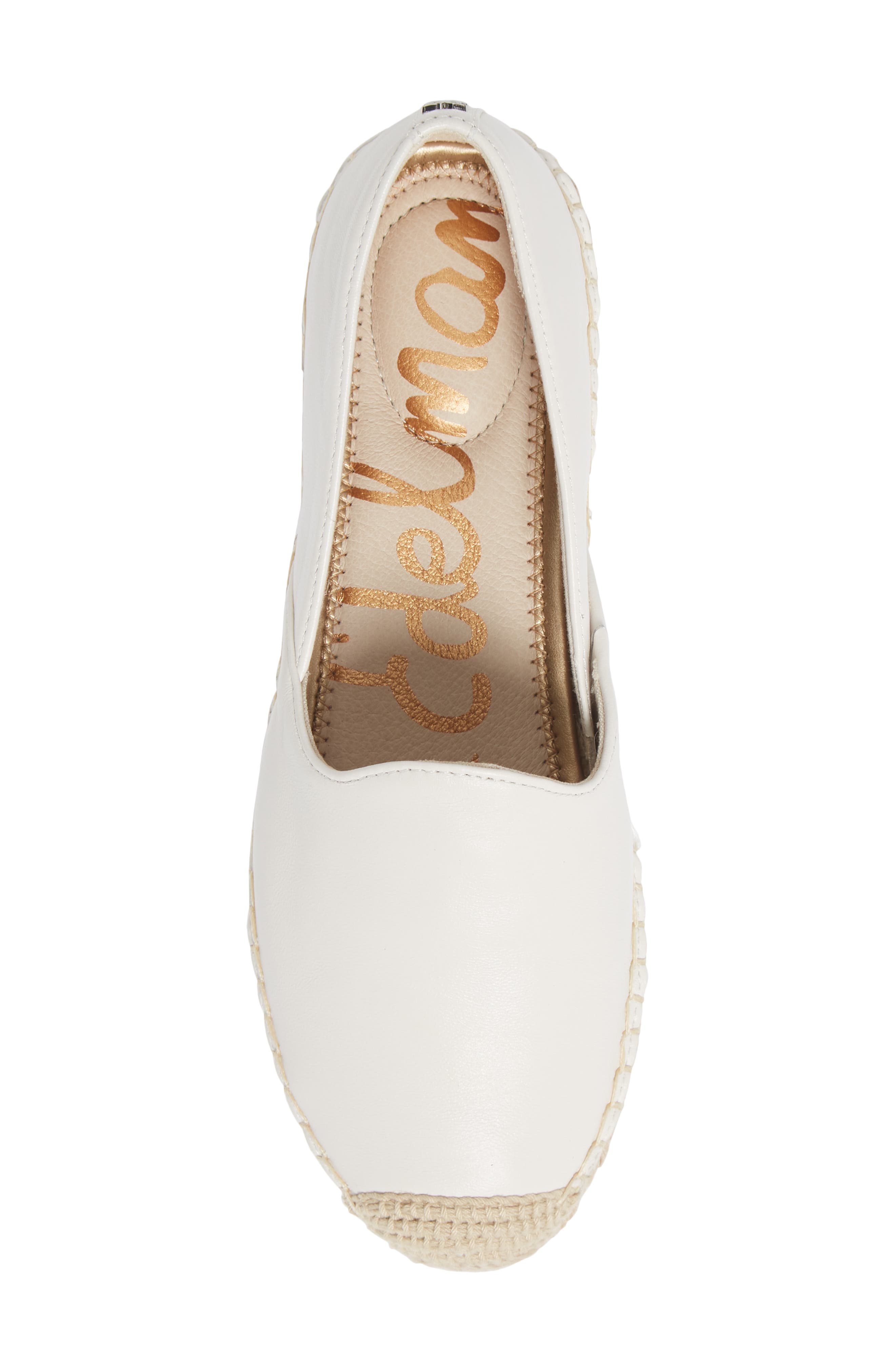 Kesia Espadrille Flat, Alternate, color, BRIGHT WHITE LEATHER
