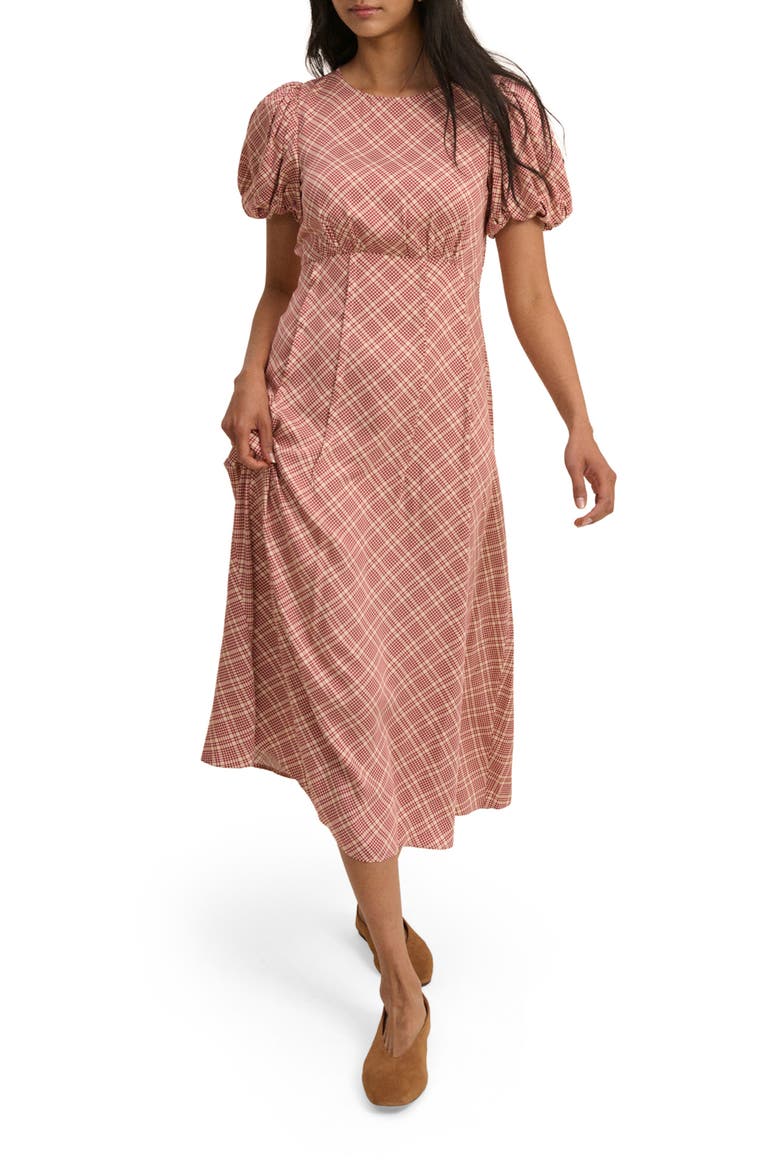Quinn Puff Sleeve Midi Dress, Main, color, MULTI