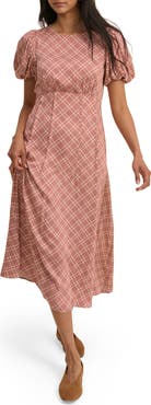 Nobody's Child Quinn Puff Sleeve Midi Dress