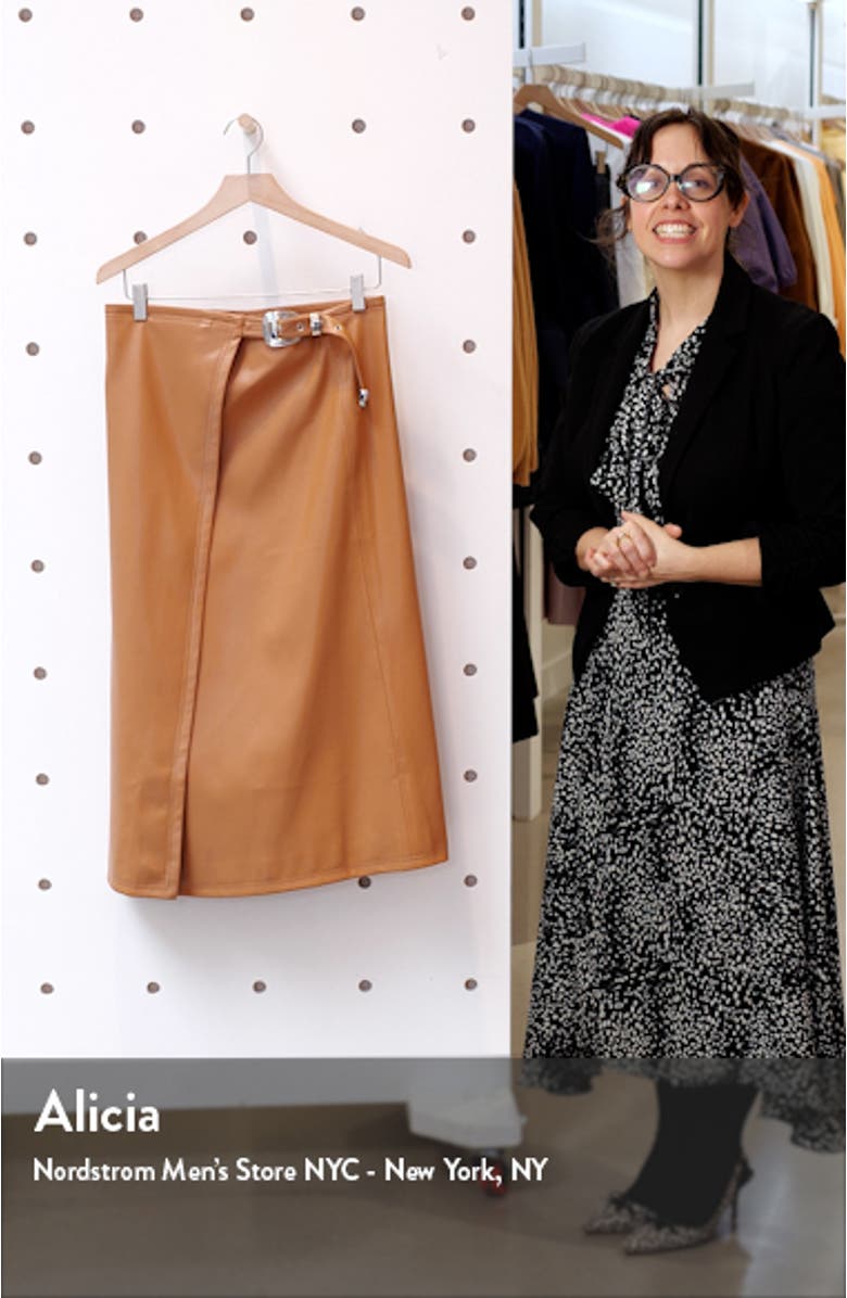 Vega Faux Leather Wrap Skirt, sales video thumbnail