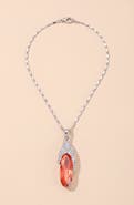 Modenaire Oval Crystal Pendant Necklace