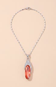 Modenaire Oval Crystal Pendant Necklace