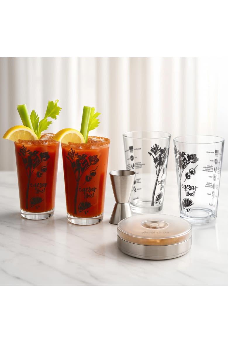 7-Piece Caesar Cocktail Set, 4 Glasses, Rimmer & Jigger, 15 oz Each, Alternate, color, Clear
